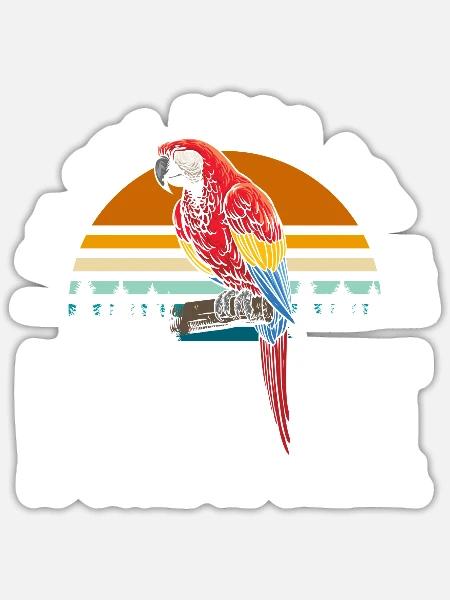 Papagei Fliegen Tropen - Sticker Größe S (10 x 10 cm) - Mattweiß
