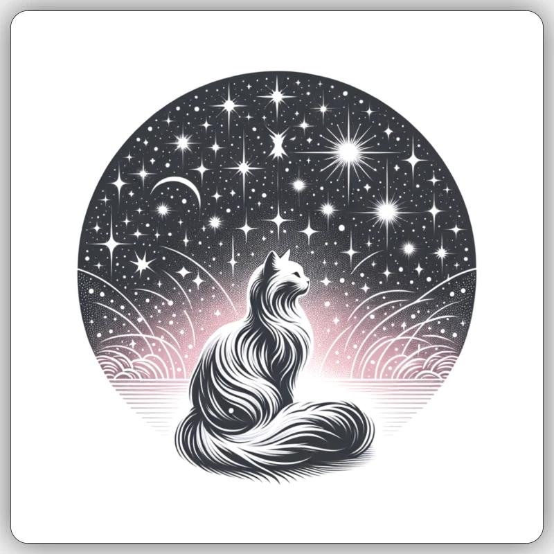 Feline Elegance - Sticker size S (10 x 10 cm) - white matte