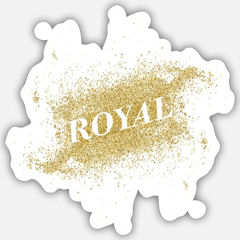 RoyalGold2 - Sticker Größe S (10 x 10 cm) - Mattweiß