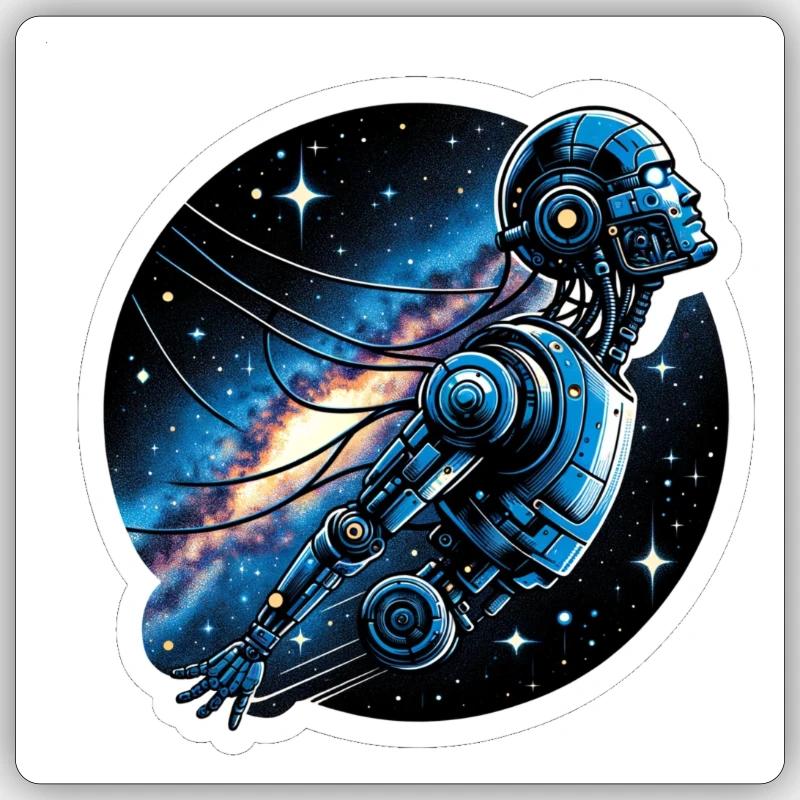 Cyborg de l’espace Sticker taille S (10 x 10 cm)