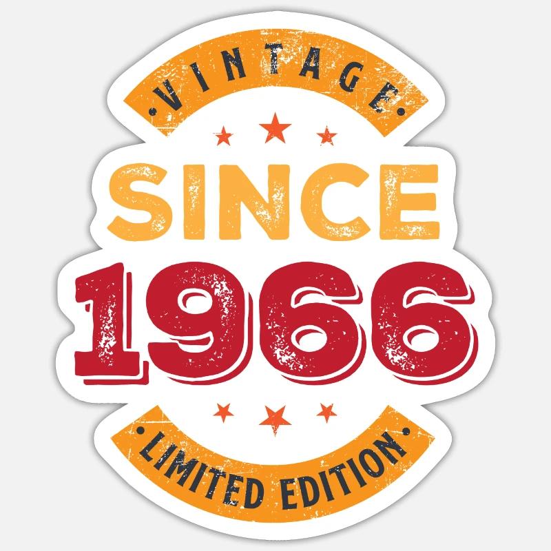 Millésime 1966 - Sticker taille S (10 x 10 cm) - blanc mat