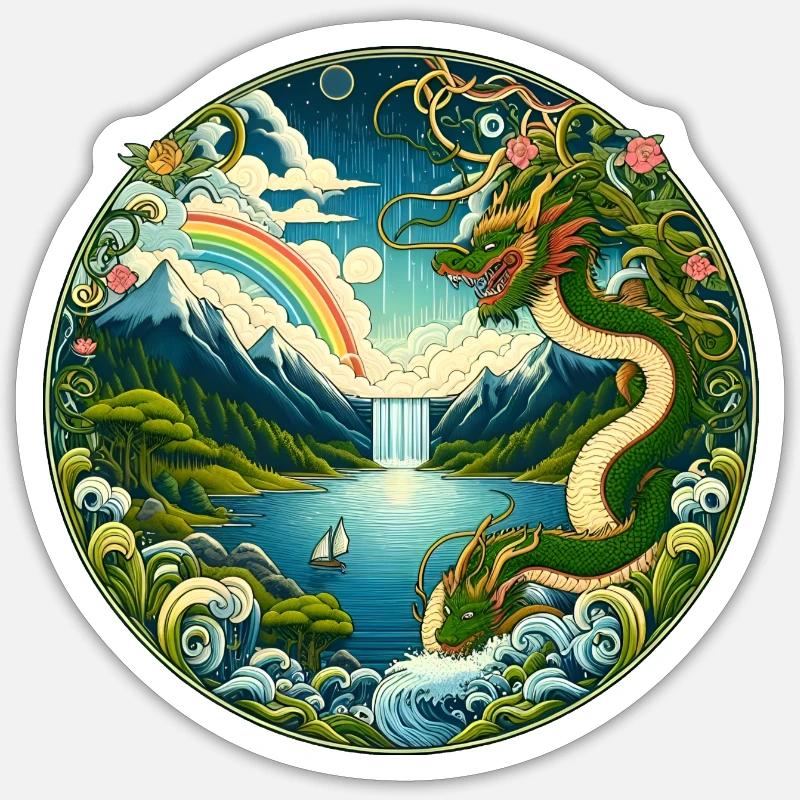 Chinesisches Märchen Sticker Größe S (10 x 10 cm)