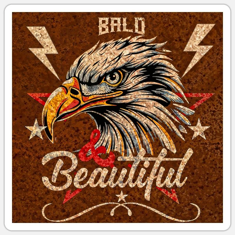 : Bald, Beautiful and Powerful - Sticker size S (10 x 10 cm) - white matte