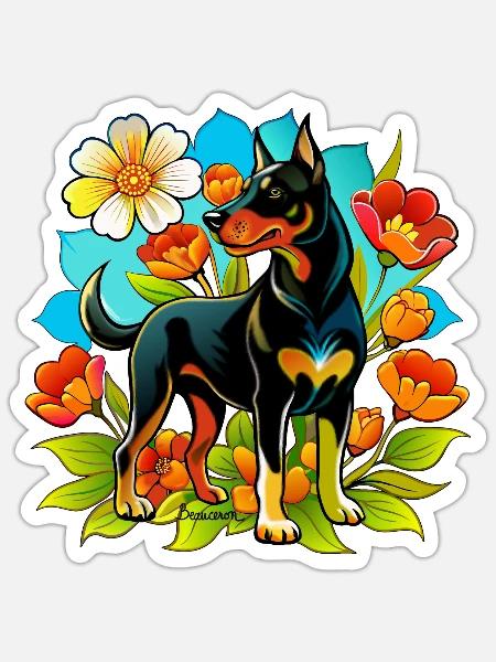 Großer Beauceron-Hund - Sticker Größe S (10 x 10 cm) - Mattweiß