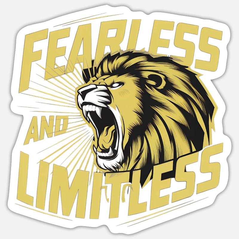 INTRÉPIDE ET SANS LIMITES - Sticker taille S (10 x 10 cm) - blanc mat