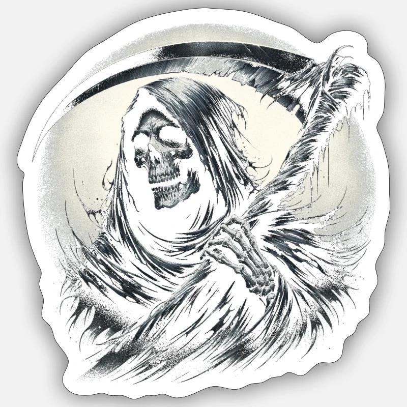 Bote des Todes - Sticker Größe S (10 x 10 cm) - Mattweiß