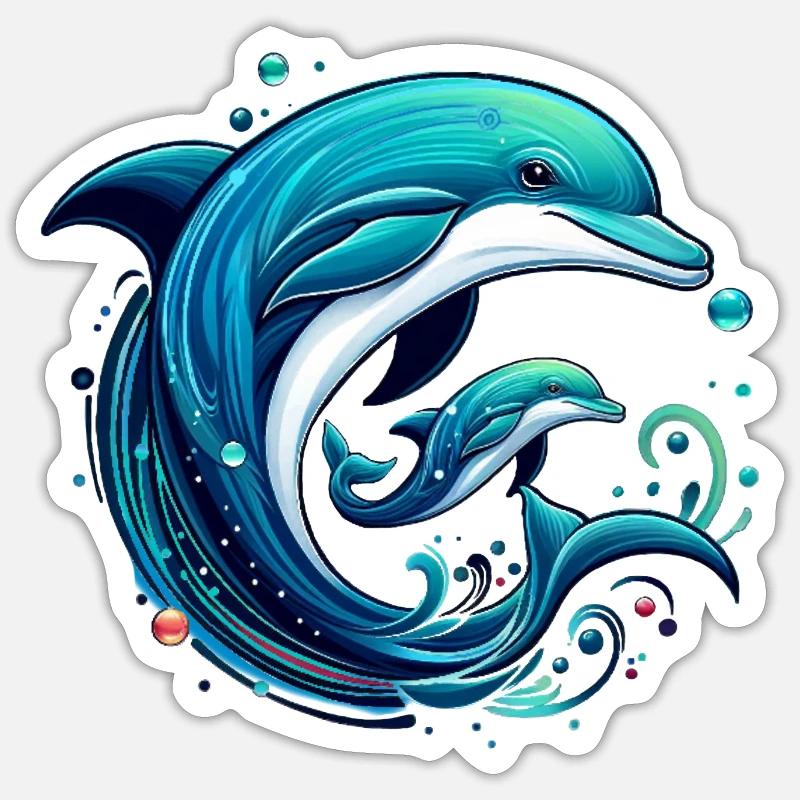 Dolphin - Sticker size S (10 x 10 cm) - white matte