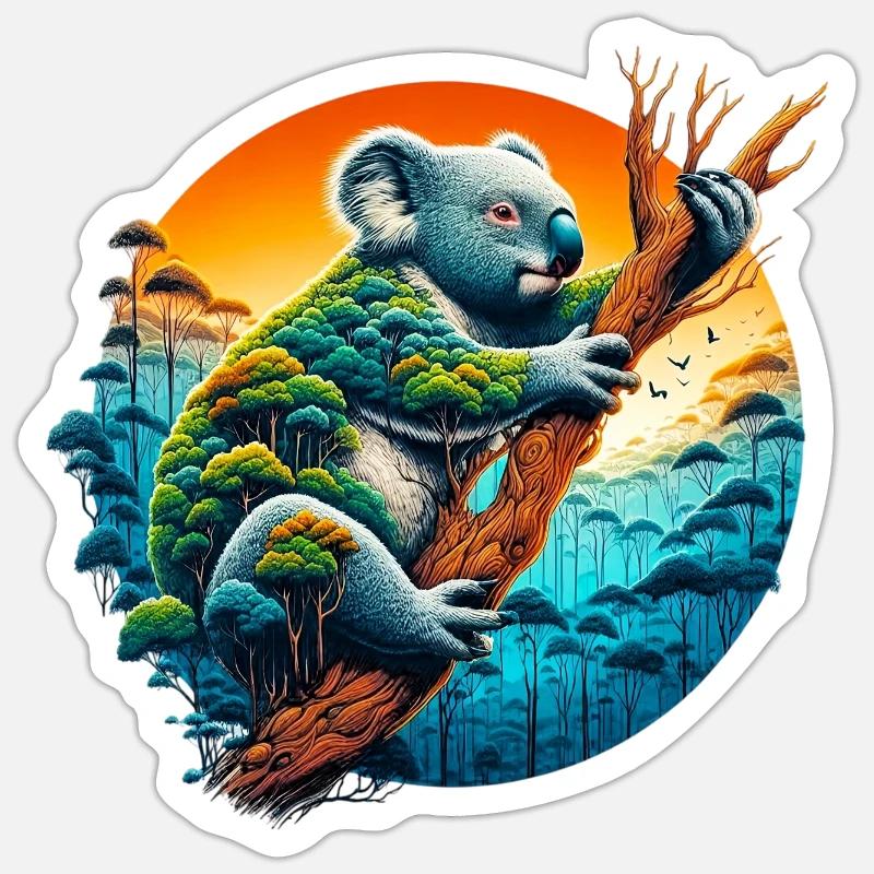 Koala - Sticker Größe S (10 x 10 cm) - Mattweiß
