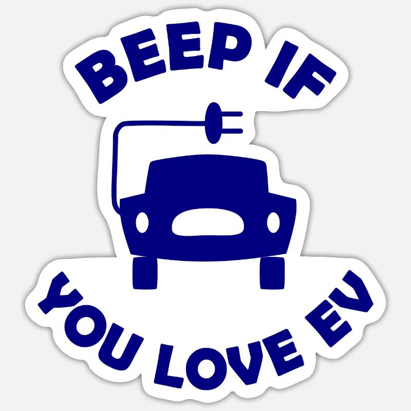 Die E Auto Fans - Sticker Größe S (10 x 10 cm) - Mattweiß