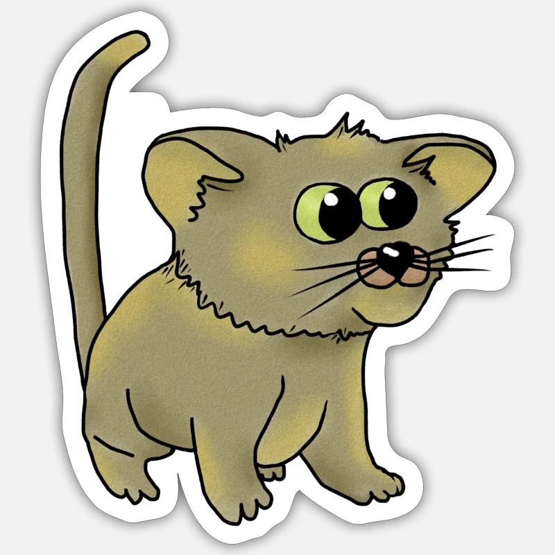 nette Katze Sticker Größe S (10 x 10 cm)