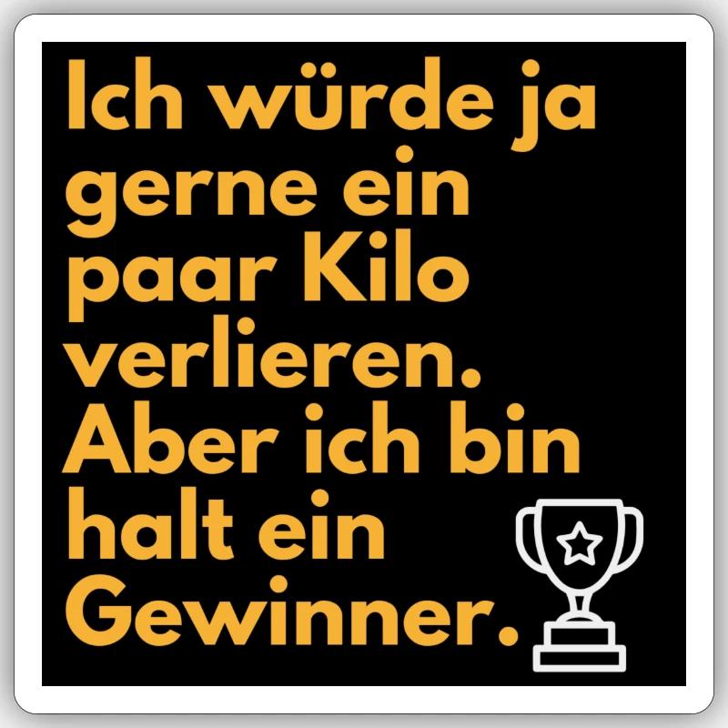 Ich bin ein Gewinner Sticker Größe S (10 x 10 cm)