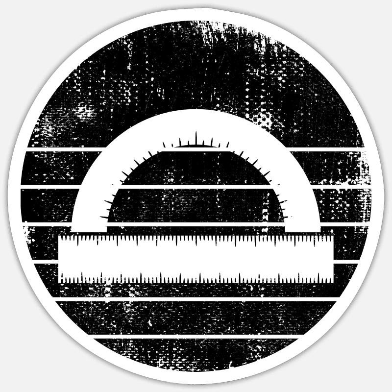 Protractor Ruler Sticker size S (10 x 10 cm)