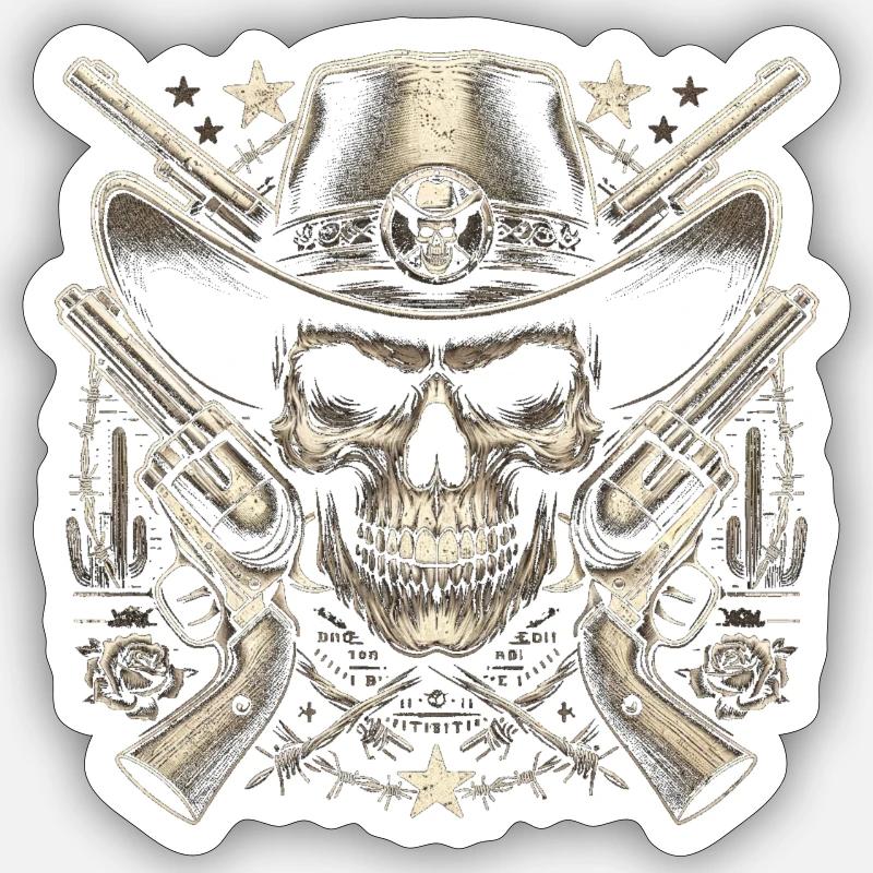 Das letzte Gefecht des Sheriffs - Sticker Größe S (10 x 10 cm) - Mattweiß