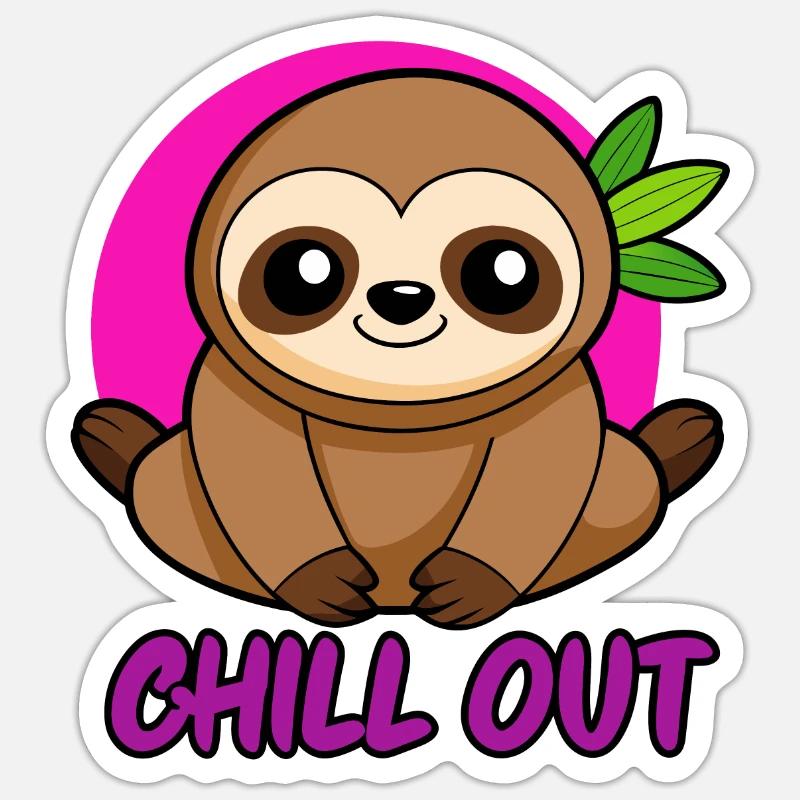 FAULTIER. CHILL DOCH - Sticker Größe S (10 x 10 cm) - Mattweiß