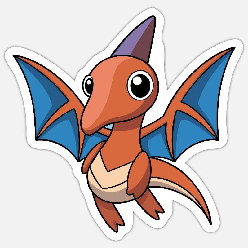 PTERANODON. DINOSAURE - Sticker taille S (10 x 10 cm) - blanc mat