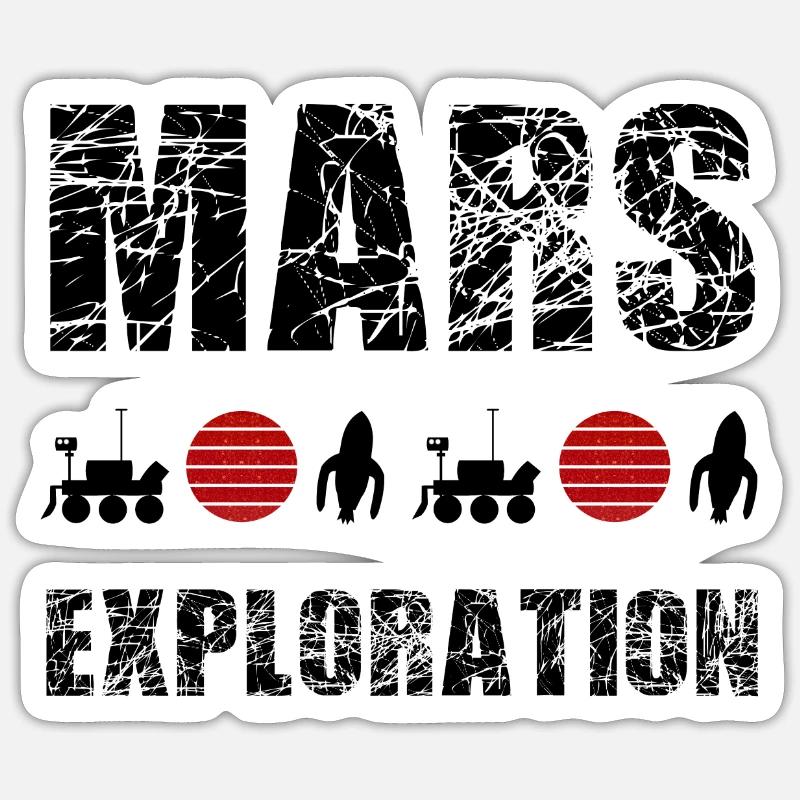 Das Raumfahrt Entdecker Team - Sticker Größe S (10 x 10 cm) - Mattweiß