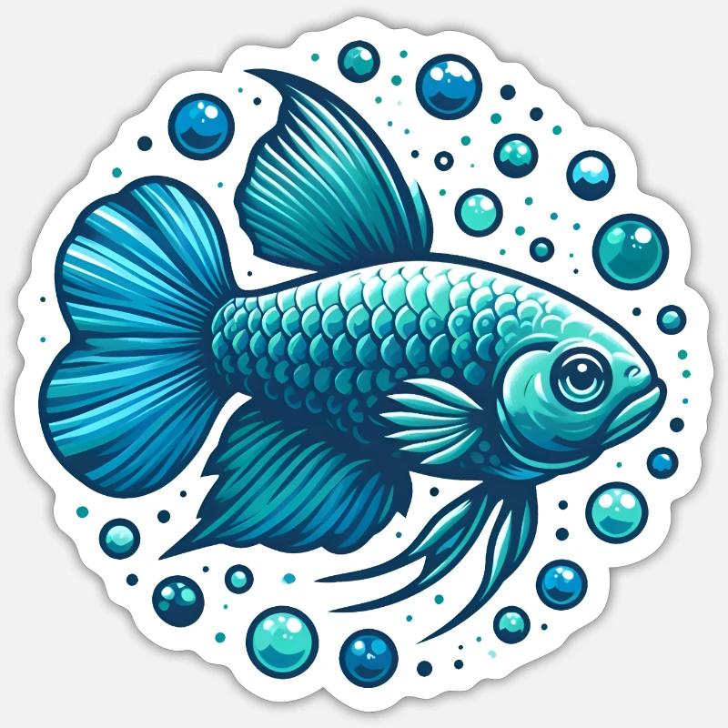 Bluefish - Sticker size S (10 x 10 cm) - white matte