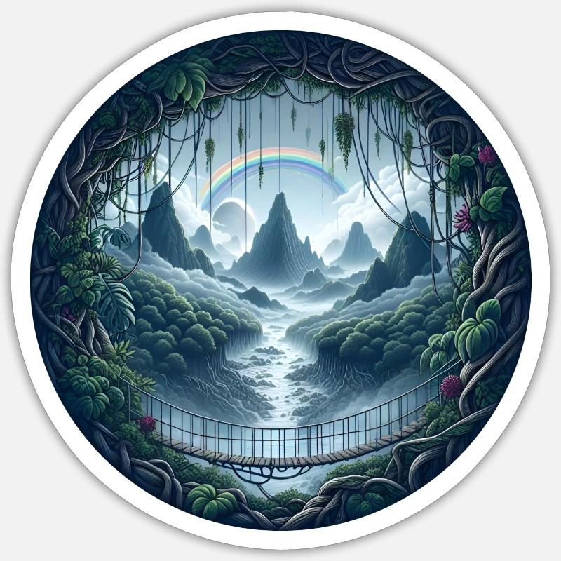 Pont vers le bonheur - Sticker taille S (10 x 10 cm) - blanc mat