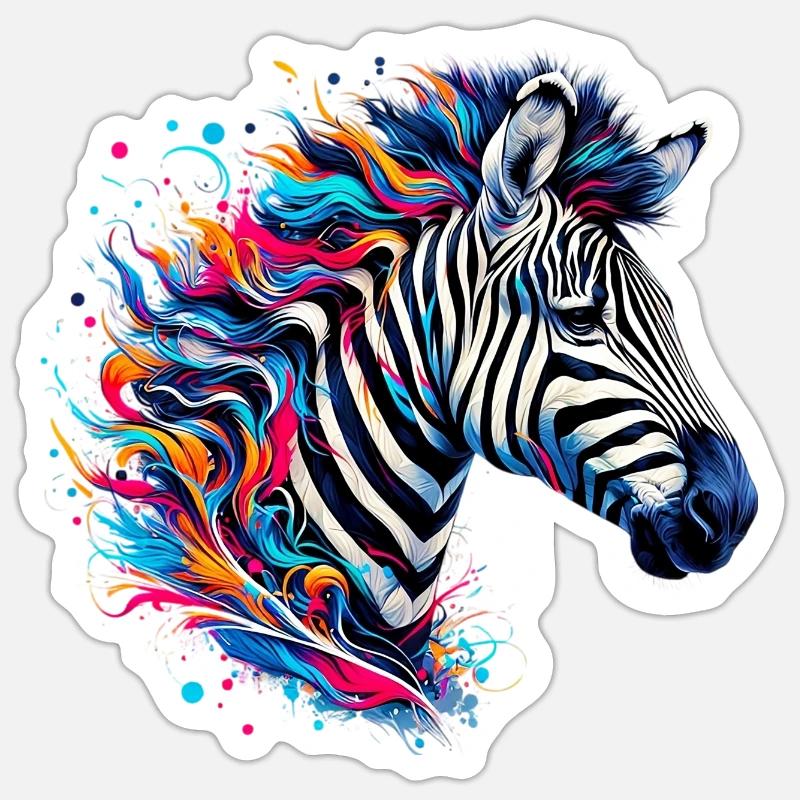 Zebra - Sticker size S (10 x 10 cm) - white matte