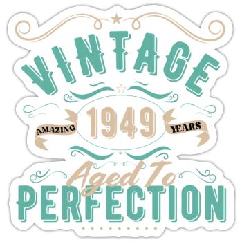 Vintage 1949 - 1949 Birthday Gift - Sticker size S (10 x 10 cm) - white matte - Front