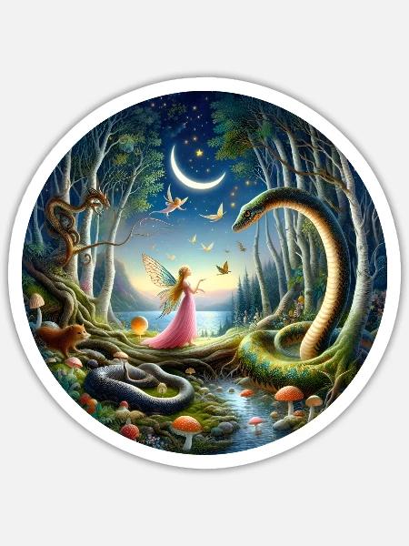 Verhandlungen im Mondschein - Sticker Größe S (10 x 10 cm) - Mattweiß