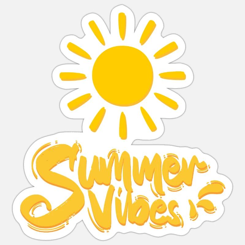 Summer Vibes - Sticker Größe S (10 x 10 cm) - Mattweiß