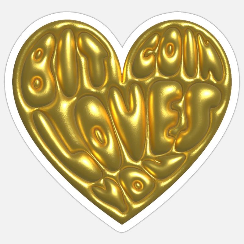 Bitcoin vous aime Sticker taille S (10 x 10 cm)