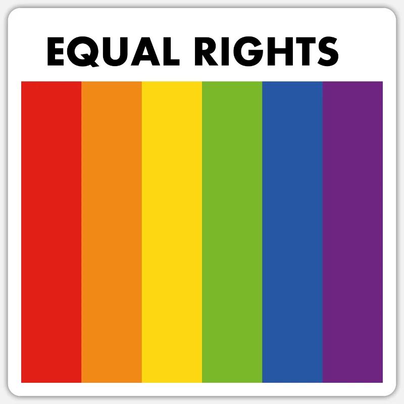 Equal rights pride flag - Sticker size S (10 x 10 cm) - white matte