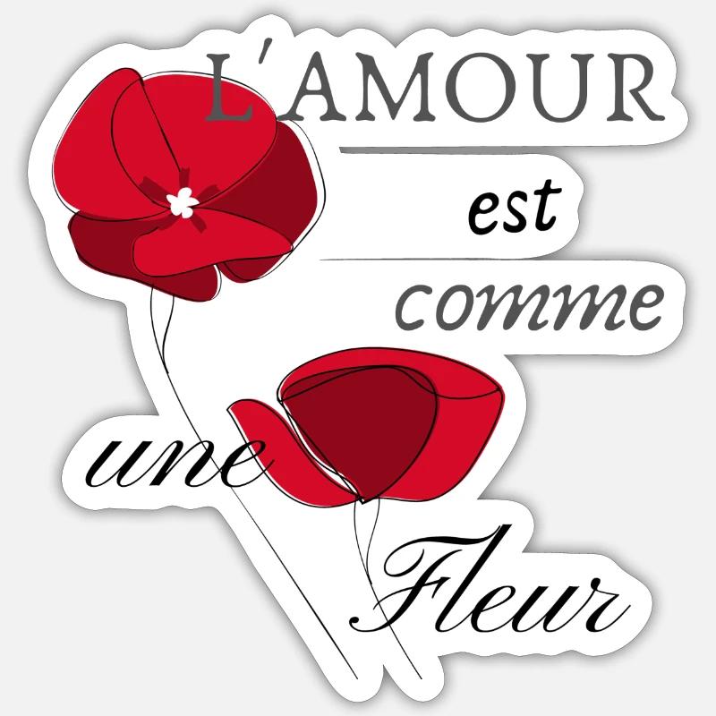 L' AMOUR - Sticker taille S (10 x 10 cm) - blanc mat