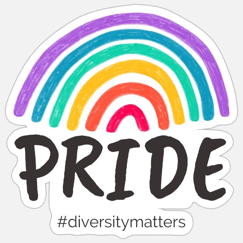 Pride black - #diversitymatters - Sticker size S (10 x 10 cm) - white matte