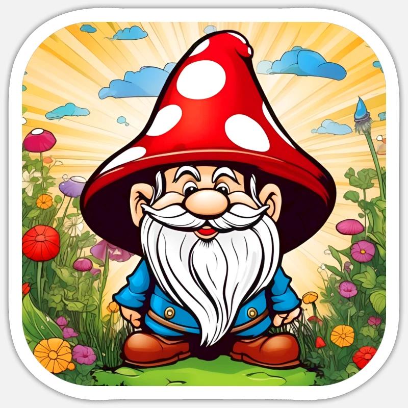 Cute Toadstool Leprechaun Sticker size S (10 x 10 cm)