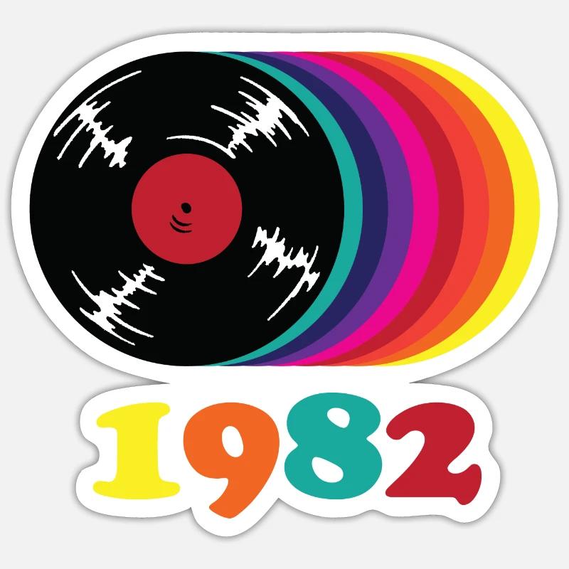 Millésime 1982 - Sticker taille S (10 x 10 cm) - blanc mat