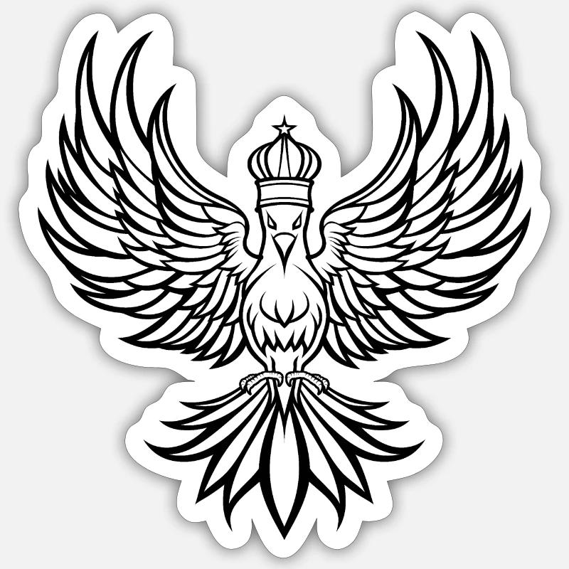 Phoenix with crown Sticker size S (10 x 10 cm)