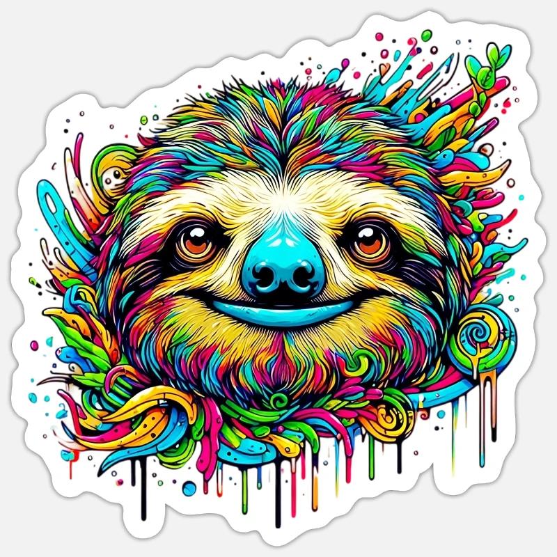 Sloth - Sticker size S (10 x 10 cm) - white matte