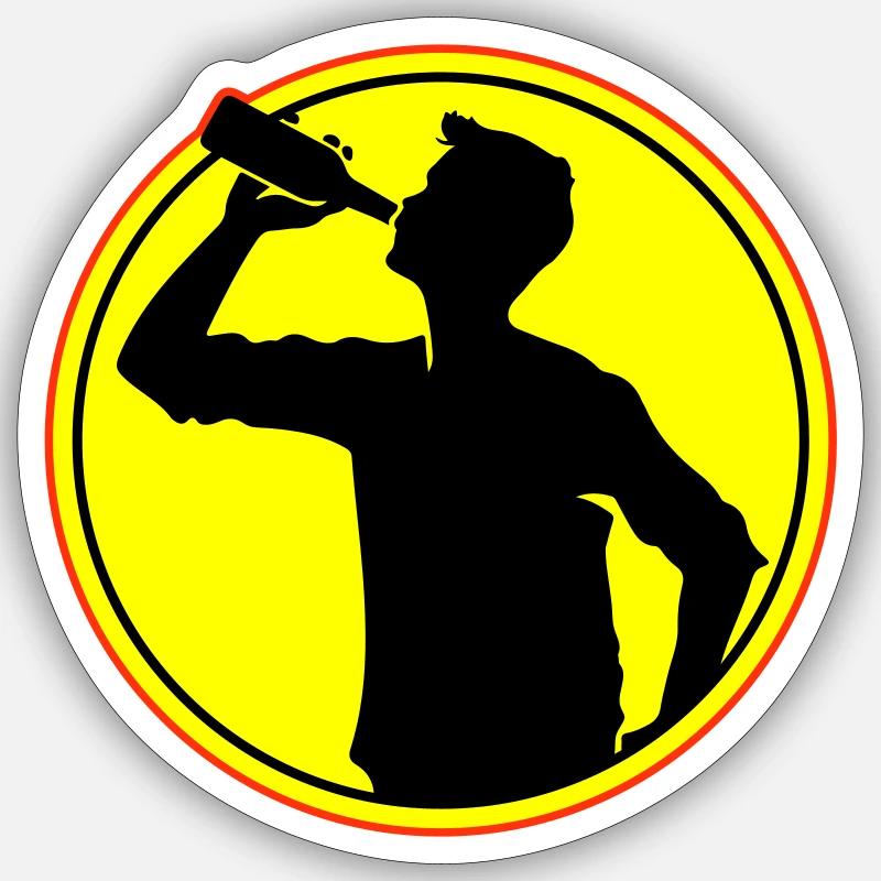 Trinker Bier Silhouette Sticker Größe S (10 x 10 cm)