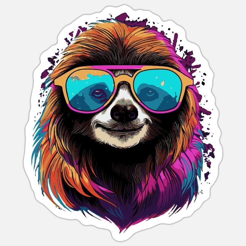 Cool Sloth - Sticker size S (10 x 10 cm) - white matte