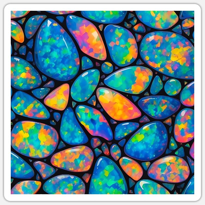 opal pattern - Sticker size S (10 x 10 cm) - white matte