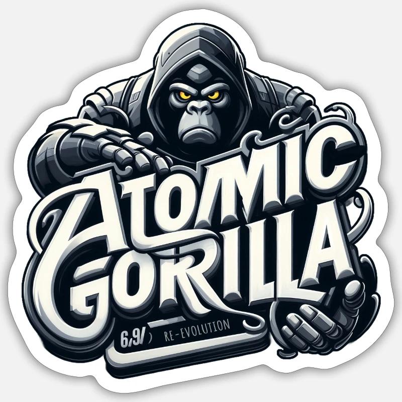 Atomic Gorilla Sticker size S (10 x 10 cm)