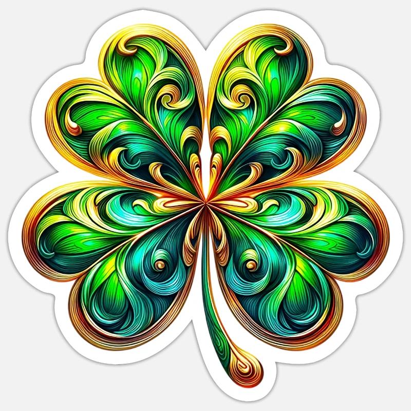 Four-leaf clover - Sticker size S (10 x 10 cm) - white matte