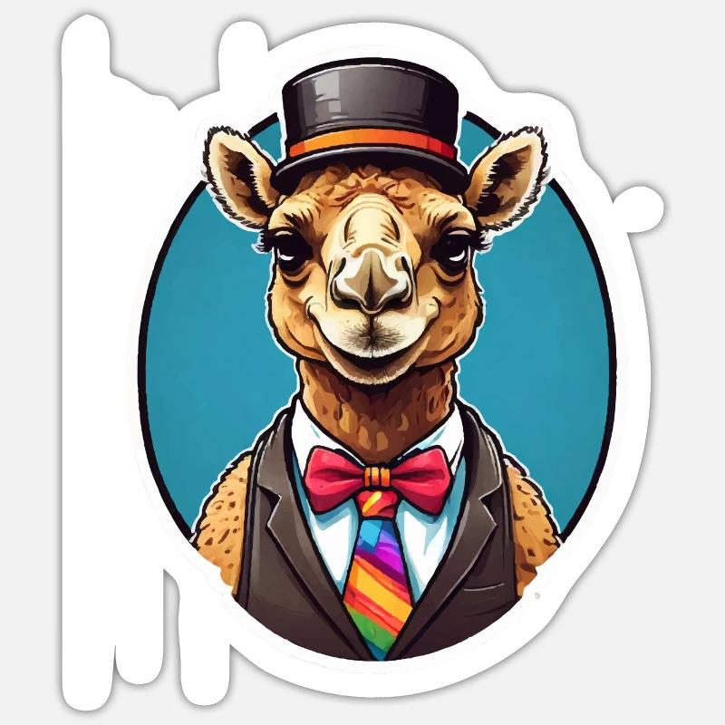 Funny Comic Camel - Sticker taille S (10 x 10 cm) - blanc mat