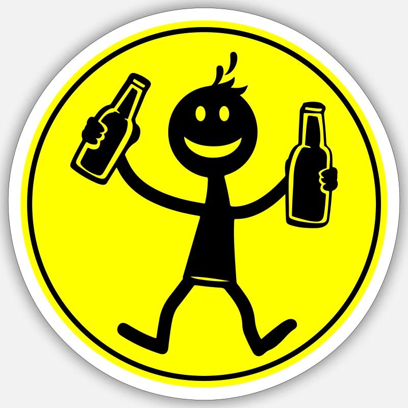 Drinking Beer Sticker size S (10 x 10 cm)
