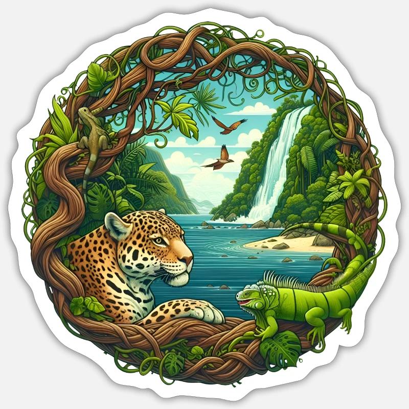 Inselparadies - Sticker Größe S (10 x 10 cm) - Mattweiß