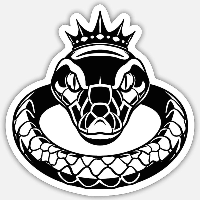 L’élégance du python royal - Sticker taille S (10 x 10 cm) - blanc mat