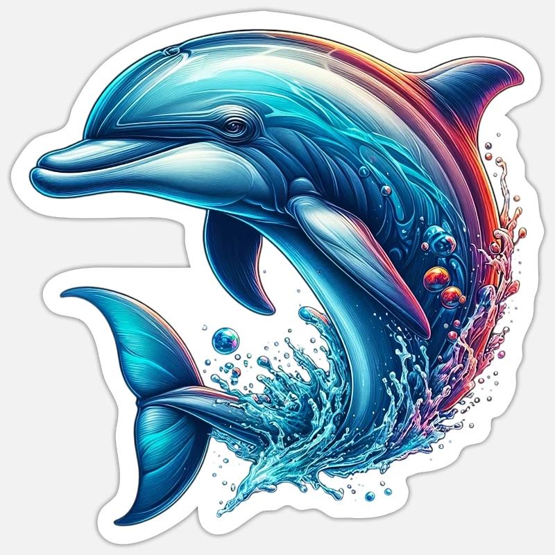 Dolphin - Sticker size S (10 x 10 cm) - white matte