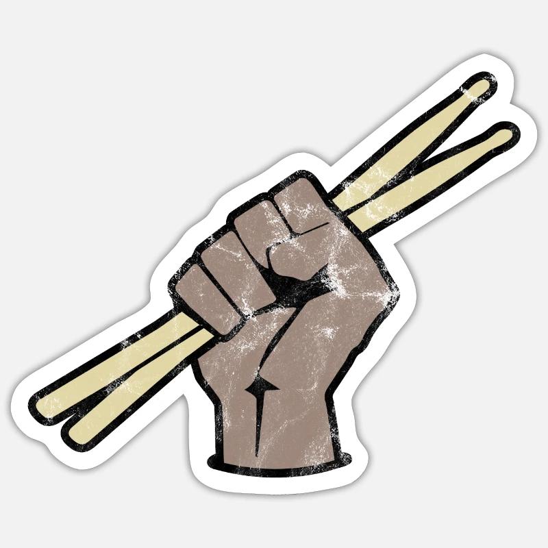 Drums Drummer - Sticker size S (10 x 10 cm) - white matte