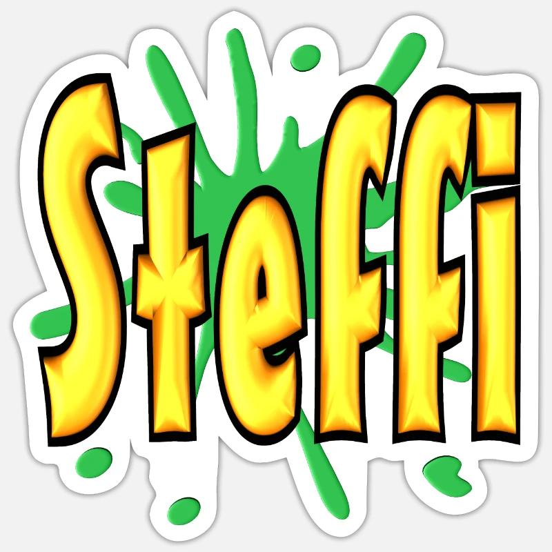 steffi2 - Sticker taille S (10 x 10 cm) - blanc mat