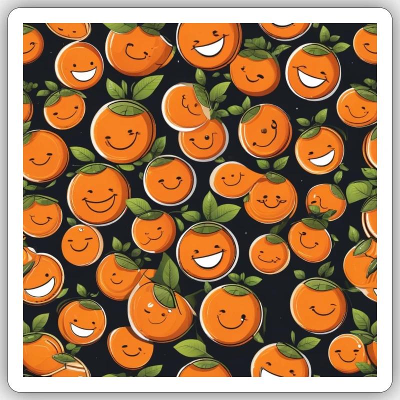 Oranges - Sticker taille S (10 x 10 cm) - blanc mat