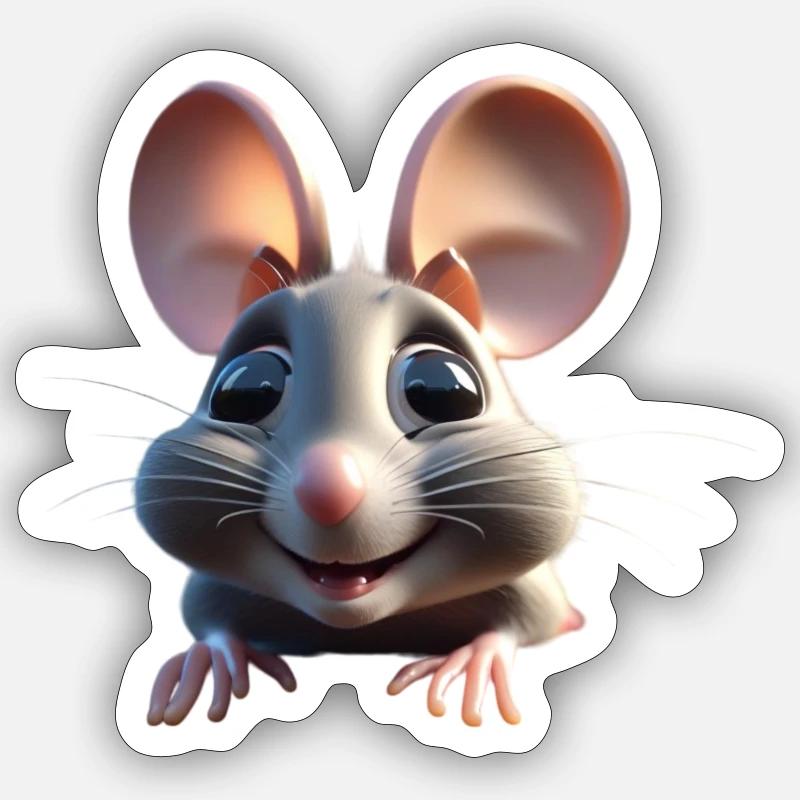 Mouse 1 - Sticker size S (10 x 10 cm) - white matte
