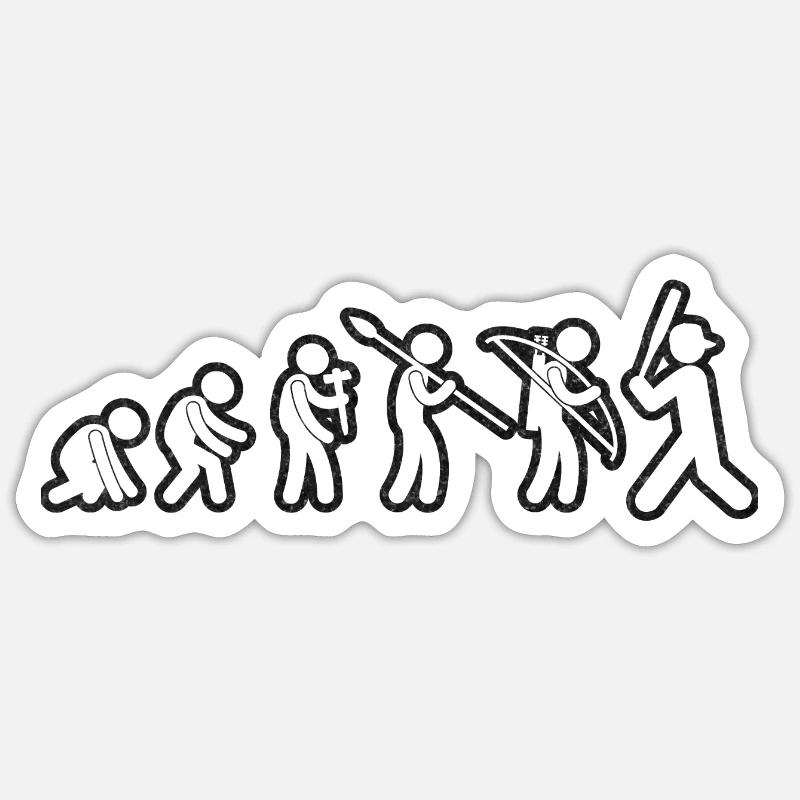 Evolution Baseball Grunge Blanc - Sticker taille S (10 x 10 cm) - blanc mat