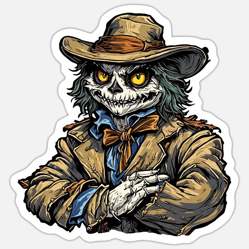 Vogelscheuche / Erntehelfer / Maisfeld / Feld - Sticker Größe S (10 x 10 cm) - Mattweiß